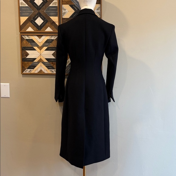 COS Black Long Wool Blend Button Front Dress Coat size 2 - Picture 5 of 13